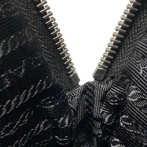 Auth PRADA - Black Yellow Nylon Rubber Saffiano Leather Shoulder Bag - Picture 14 of 16